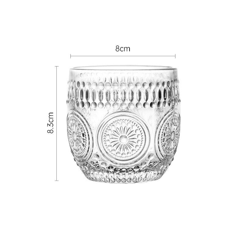 260ml Flame Patterned Wine Glass Creative Glass Cup Transparent Vintage Whiskey Glass Luxury Wine Glasses  Best Christmas Gifts 260ml 1pcs