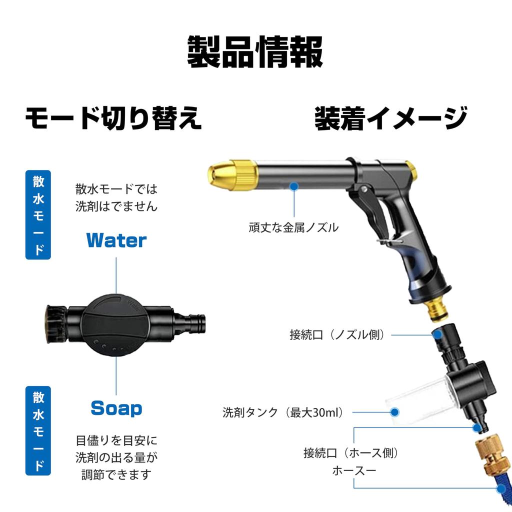 Wasserspray Hochdruckreinigung Wasserspray Teleskop Hochdruck Metall ohne Strom Autodüse Wasser kraftvoll allgemeine Düse einfache Installation Düse,