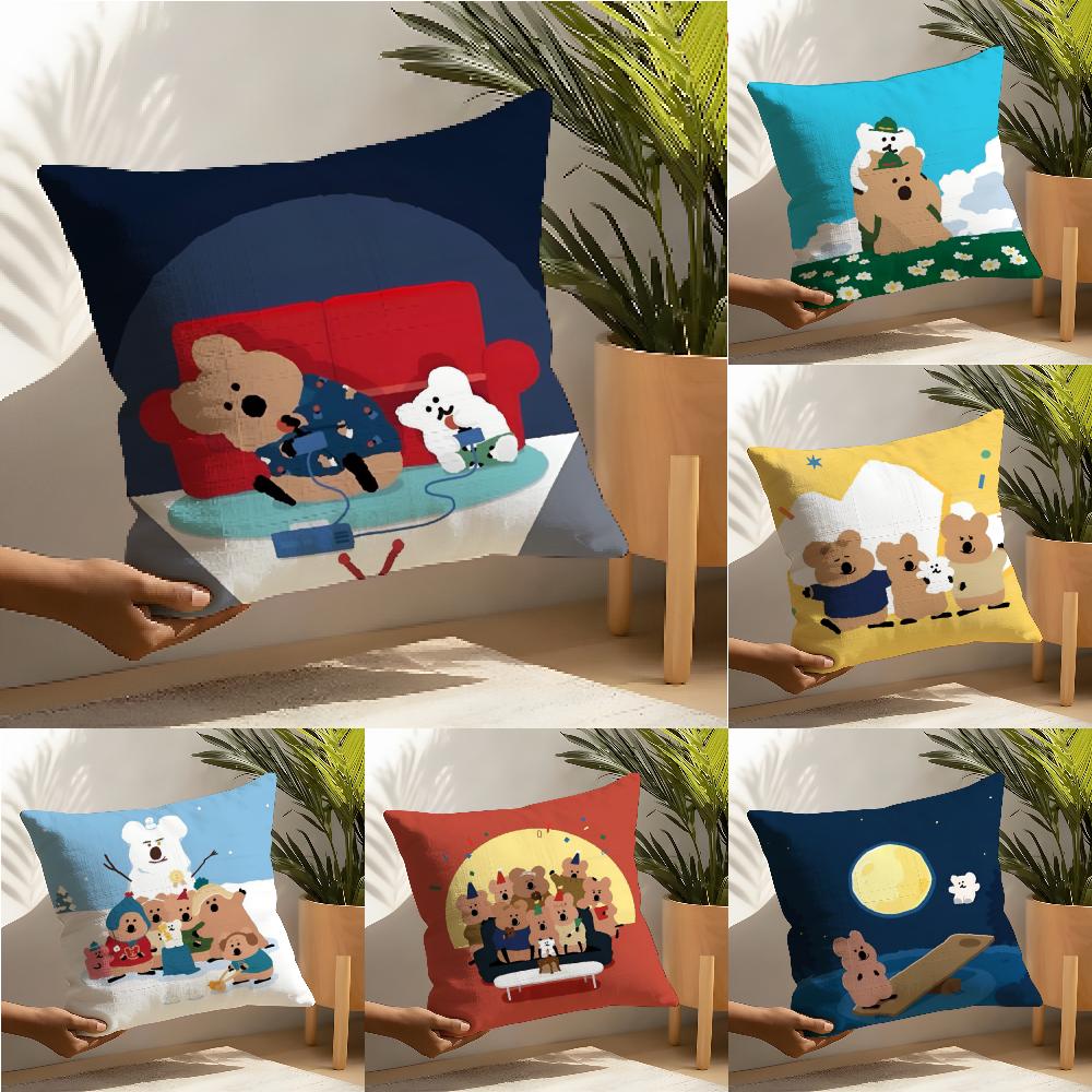 Heet anime Quokka DDinotaeng Kussensloop Huis Woonkamer Decoratie Linnen Kussenslopen Kussenhoes
