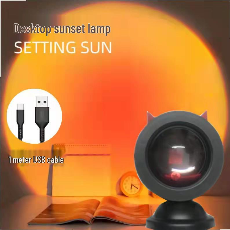 RGB Напольная лампа-проектор заката с дистанционным управлением: Атмосфера и фотоосвещение интернет-знаменитости Sunset Red