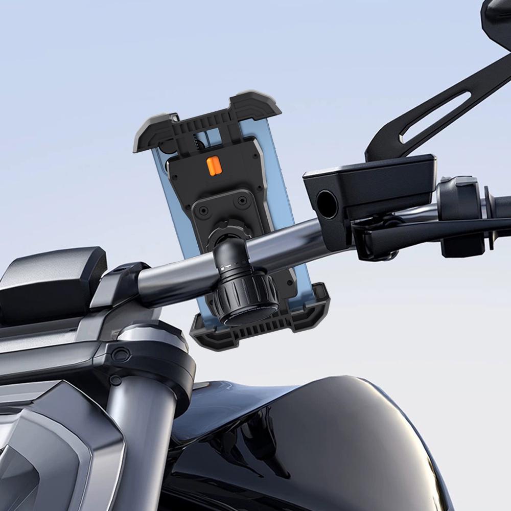 QX-25A Bicycle Handlebar Phone Mount 360 Degree Rotation Shockproof Navigation Holder for Motorcycle