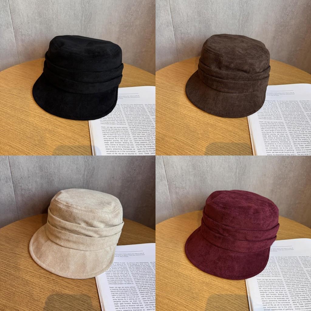Vintage Suede Beret Hat Short Brim Newsboy Cap For Street Style And Use Daily
