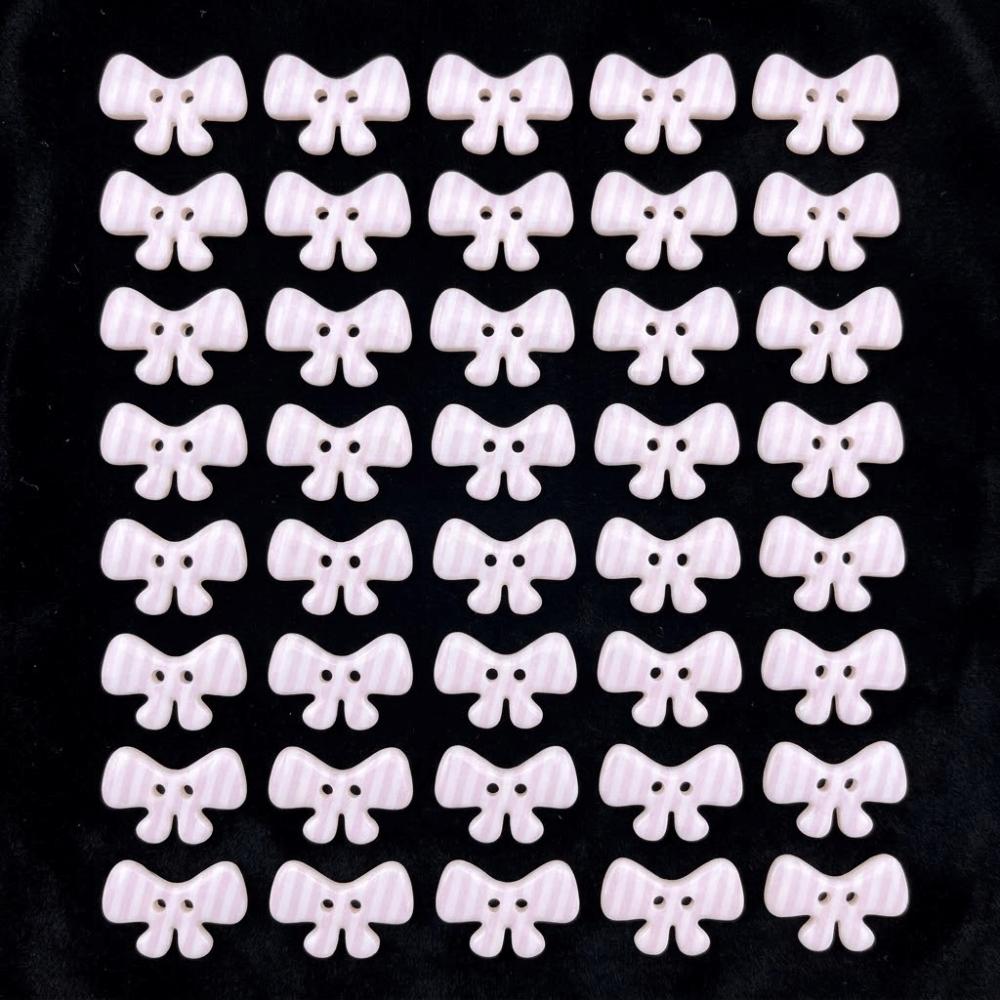 

40pcs Creative Bowknot Buttons Resin Plaid Stripe Buttons Colorful Bow Buttons Cardigan Sweater Style 8