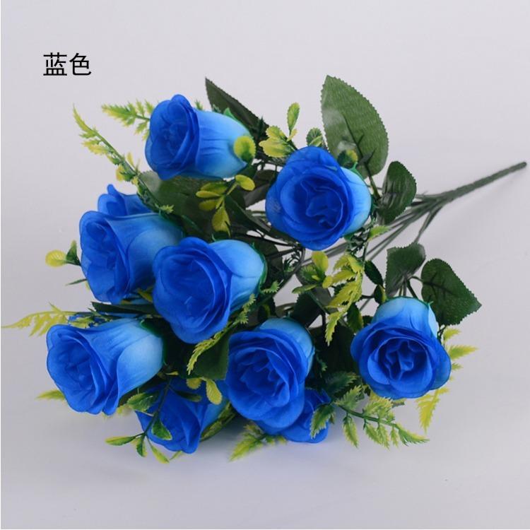 12 Hands Rose Bridal Bouquet Realistic Bridesmaid Flower Arrangement Wedding Decoration Ornament Reusable Dustproof Faux Floral Centerpiece Easy Care
