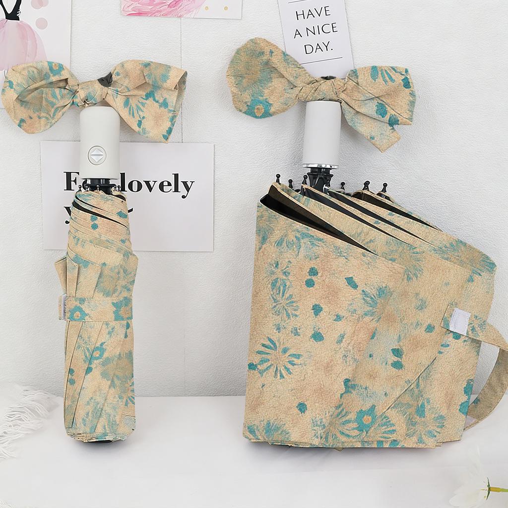 Wholesale three-fold automatic umbrella cartoon digital folding umbrella vinyl anti-ultraviolet sunscreen sun umbrella