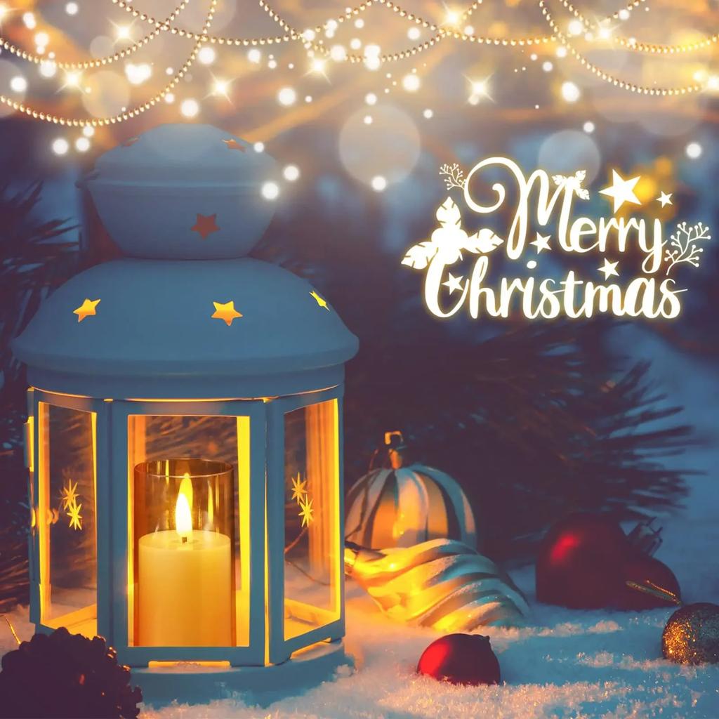 New 3 PCS/Set LED Flickering Flameless Pillar Amber Candles Battery Operated Acrylic  Candle  Wedding Halloween Christmas