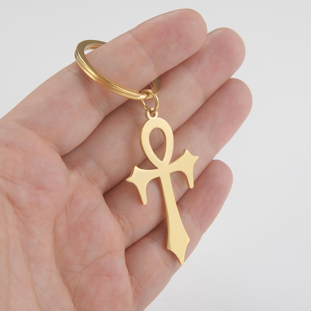 Dawapara Ancient Egyptian Ankh Cross Keychain Eye of Horus Anubis Protection Amulet Keyring Stainless Steel Jewelry