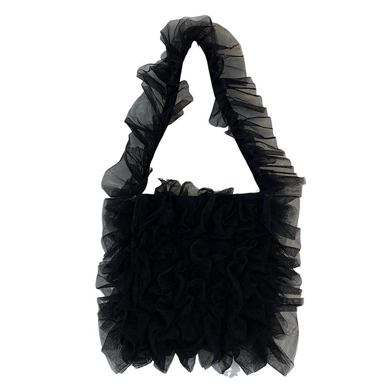

Nice Bag Sweet Girlish Style Lace Pleated Bag Lace Hand Held Underarm Single Shoulder Bag Kawaii Crossbody Bags White Small Bag