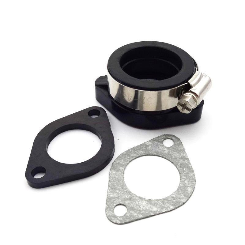 Carb Intake Adapter Manifold Pipe Flange + Gasket For Mikuni VM24 Keihin PE24 26 28 OKO Carburetor Pit Dirt Bike Motorcycle