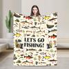 Fishing Cartoon Fish Blanket Quality Super Warm  Throw Blanket Spring Decorative Couch Bed Fluffy Bedspread