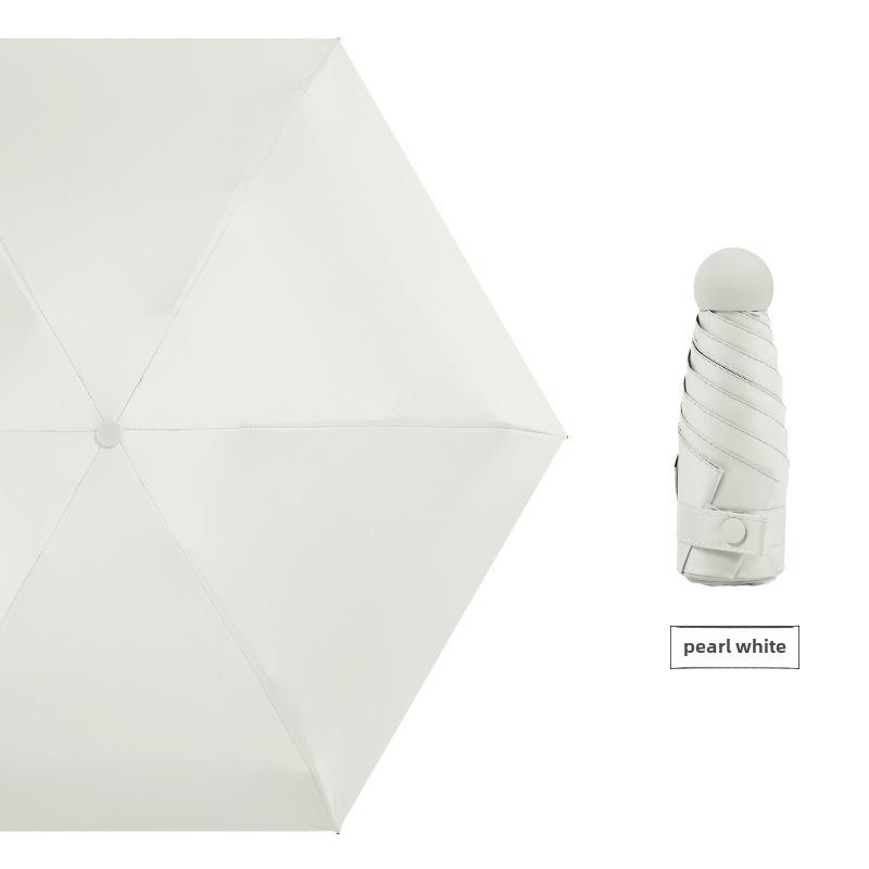 Umbrelă compactă de damă cu ștanțare aurie: Protecție UV, pliabil portabil, pentru soare și ploaie