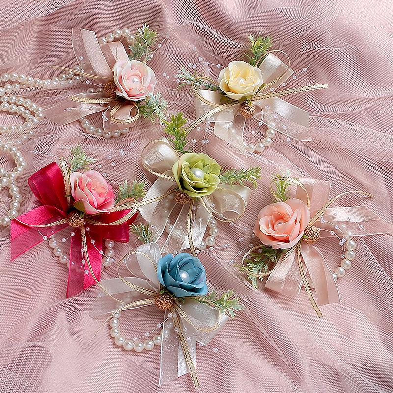 Mori Style Wedding Set: Bridesmaid Corsage, Groomsman Boutonniere, Family Bracelets