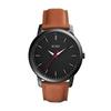 Men's Analog Quartz Waterproof Wristwatch Brown Leather Belt Stylish Business Lightweight Easy-to-Read Simple Father's Day Gift Black