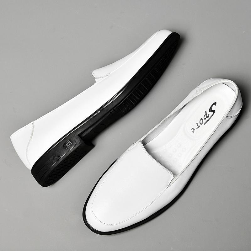 Men Shoes Fashion Flats Casual Genuine Leather Slip-on Stylish for Male Comfortable Light Loafers Shoes Hip Hop Evening Dresses