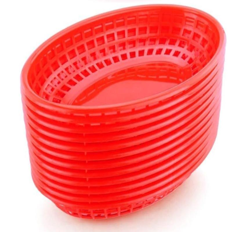 20Pcs Chicken Hot Dog Bread Serving Tray Basket Food Tray Basket Plastic Tray Fast Food Burger Fries