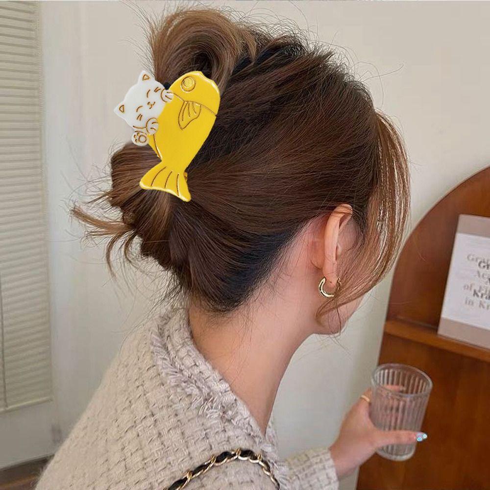 

Style Hairgrips Fish Gifts For Girls Women Hair Clips Cat Korean Shark Clip Acetate Hair Claw