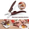 Stainless Steel Chestnut Scissors Peeler Chestnut Shell Peeling and Leather Clip Cross Cutting Knife Chestnut Peeler For Kitchen