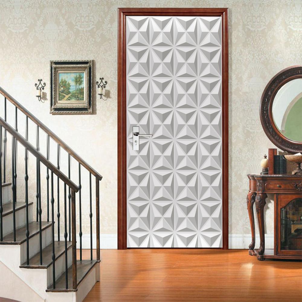 3D Door Mural Sticker Peel and Stick Door Wallpaper Golden Buddha Castle Moon Mermaid Flower Home Decor Removable