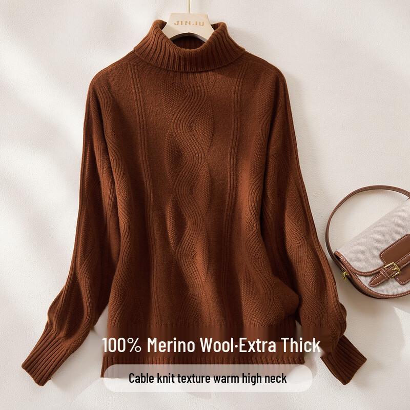 Женский свитер с косами из 100% ягнячьей шерсти F