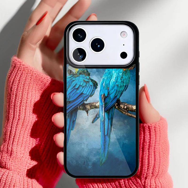 Cute Adorable Parrot Bird Phone Case for iPhone 17 16 15 14 13 Pro Max Back Cover for 12 11 Pro Coque
