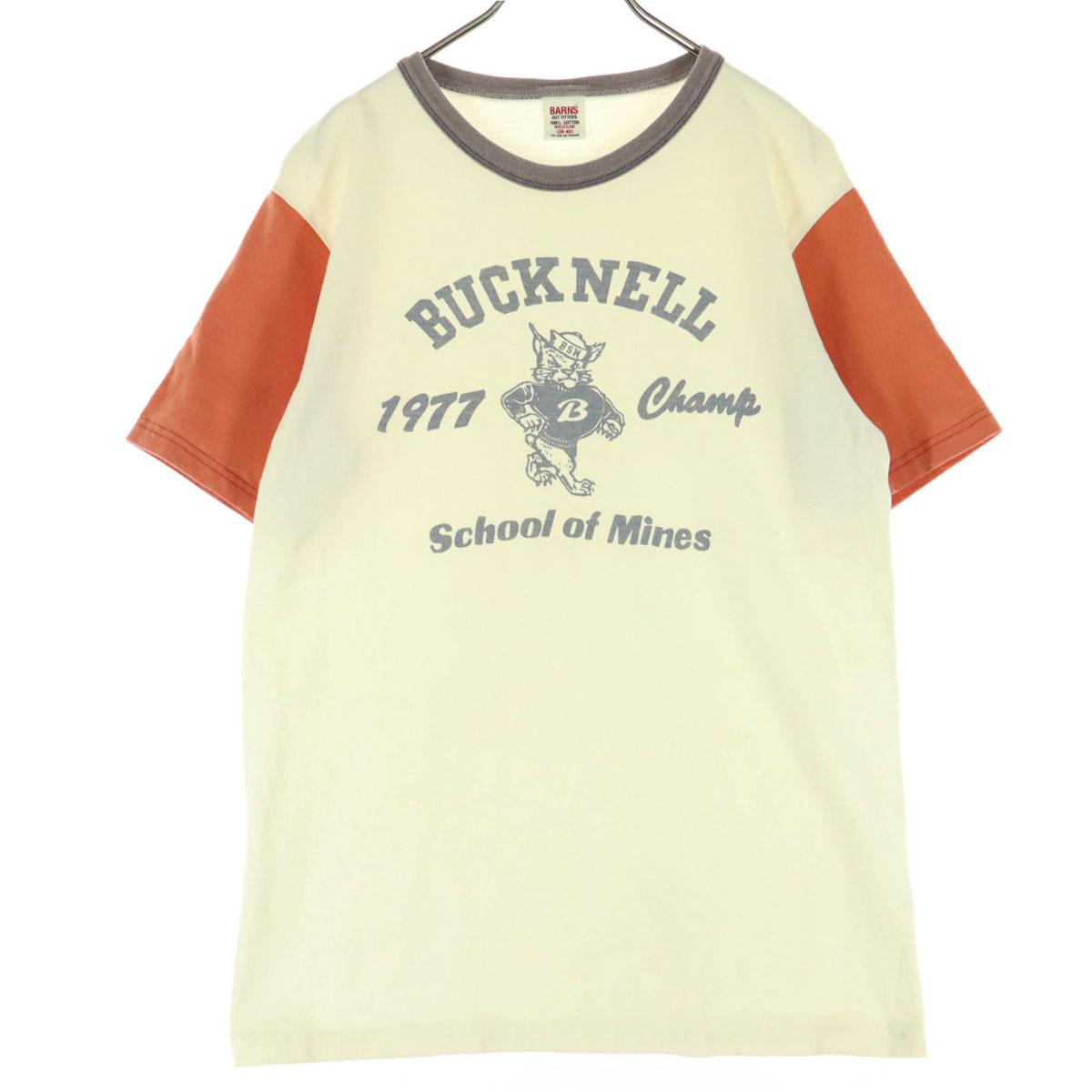 

BARNS made in Japan Animal Pattern Short sleeve T-shirt M white Men s Used