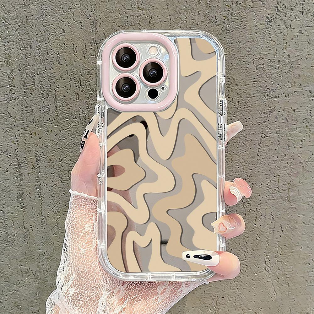 

Personality Irregular lines Mirror Phone Case For iPhone 17 Air 16 Pro Max 17 15 14 13 12 11 7 8 Plus X XS Protection Back Cover iPhone 8
