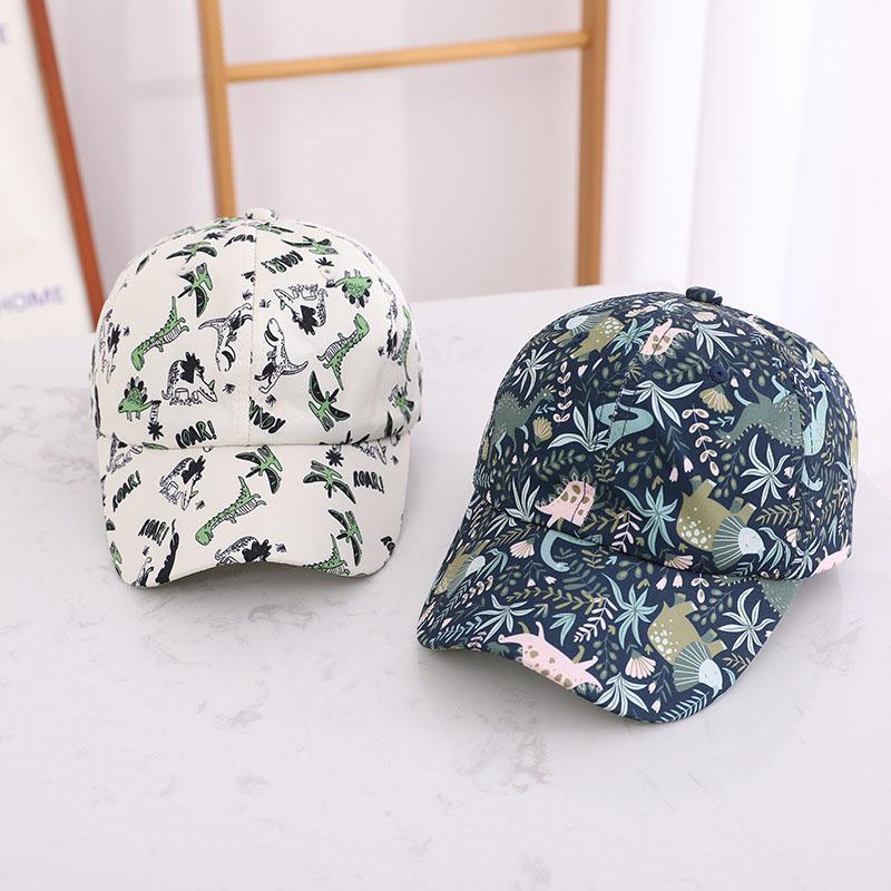 Print Dinosaur Children Baseball Cap Fashion Boys Sunshade Peaked Caps 2-6Year Kids Duck Tongue Hat Baby Outdoor Sunshade Visors