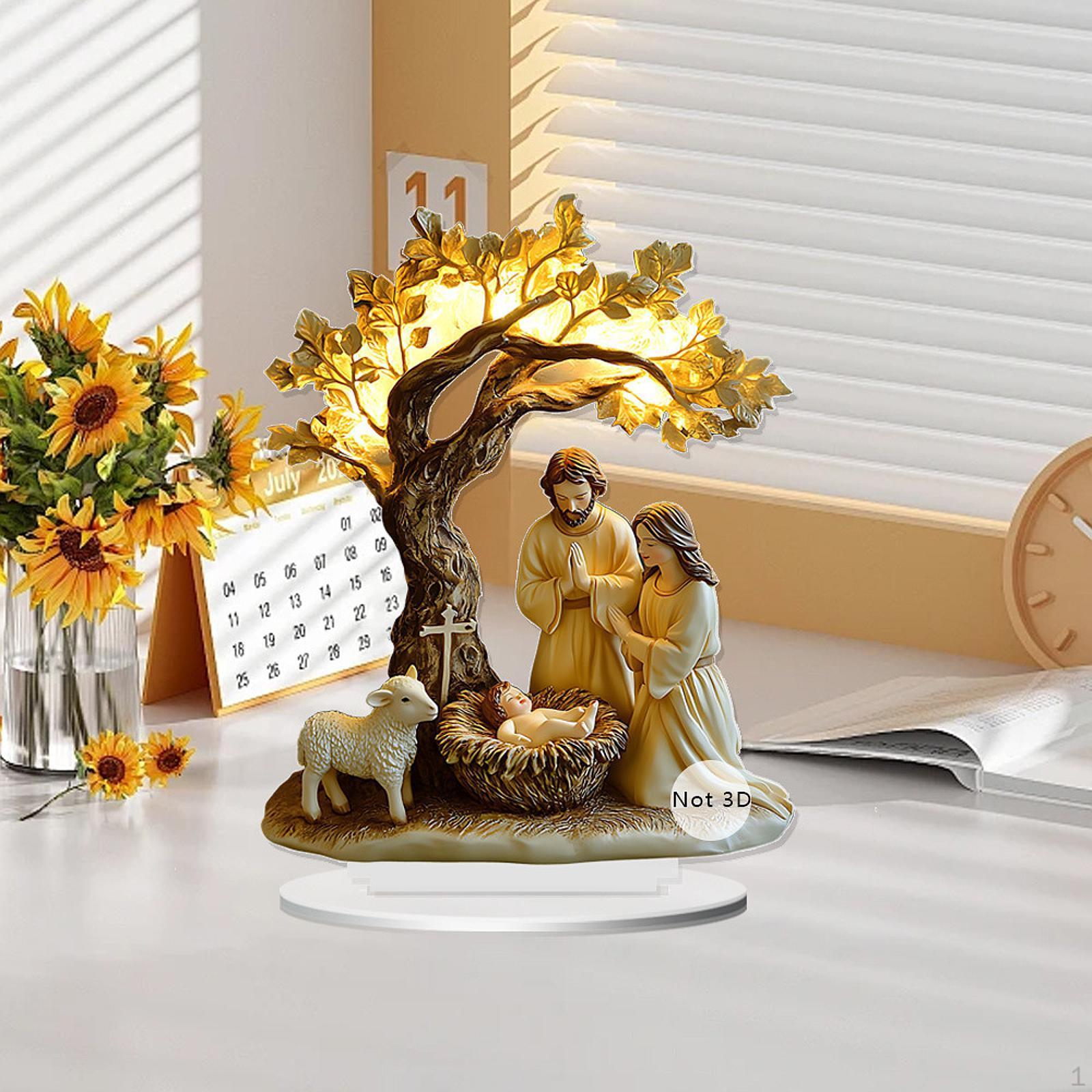 

Акриловый рождественский знак, религиозная декоративная табличка, водонепроницаемое настольное украшение, Рождество Tree