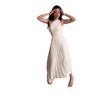 2025 Summer European-American Women's Off-Shoulder Pleated Solid Color Dress