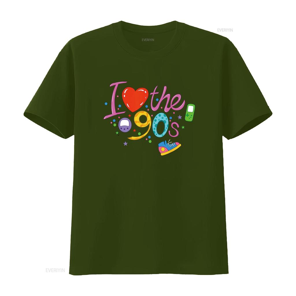 I love the 90s party outfit retro T Shirt Black 3X Large vintage Washed Unisex Casual Top For Everyday Wear homme Versatile