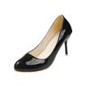 Fashion 8.5cm Women Pumps Shoes Women PU Leather Shallow Slip-On Round Toe High Heels Wedding Party Derss Shoes Mujer Plus Size 41 42 43