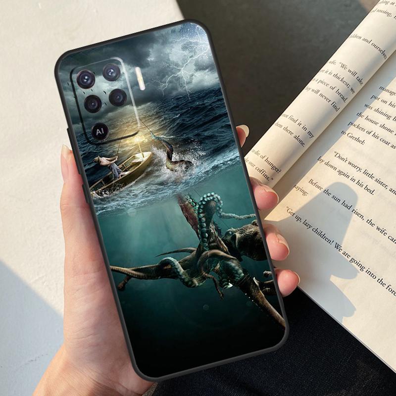 Fish Fishing Case For Oppo A58 A98 A78 A18 A38 A60 A80 A40 A77 A57 A17 A74 A54 A94 A96 A76 A16 A15 A5 Pro