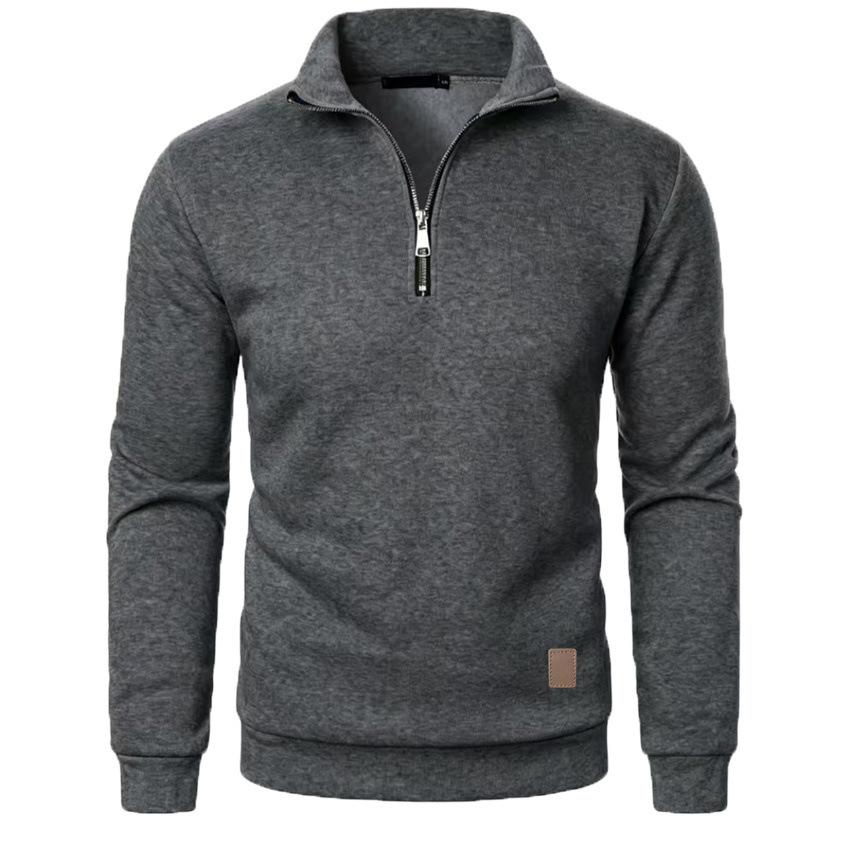 Autumn Men's Zipper Pullover Turtlenecks Warm Sweaters Solid Color Long Sleeved Fashion Male Casual Daily Sweatshirt Top