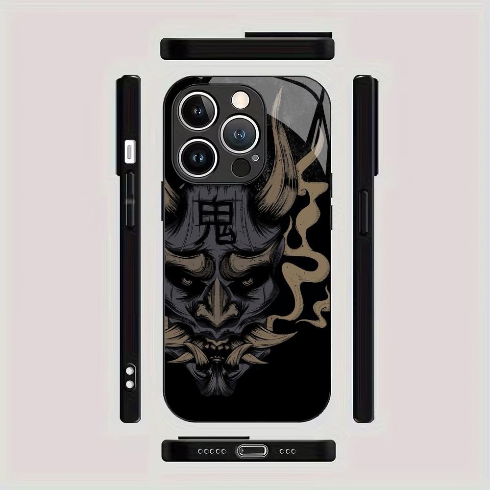 Mask design tempered glass mobile phone case suitable for iPhone 17Promax anti-fall 16 15 14 13 12 11 Pro/ Max /Plus shockproof