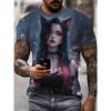 2026New Men's Cool Tattoo Girl Graphic T-Shirts Street Trend 3D Print Personality