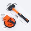 Tapping tool for removing gaps and leveling panels, suction cup + hammer