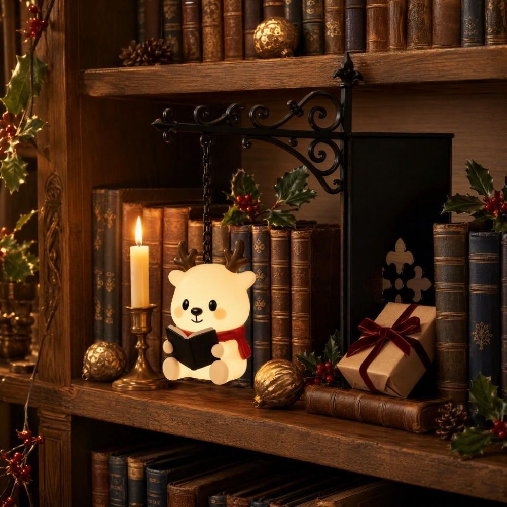 Vintage Christmas Bookshelf Lantern Light Warm White Christmas Bookshelf Light Decorative for Home