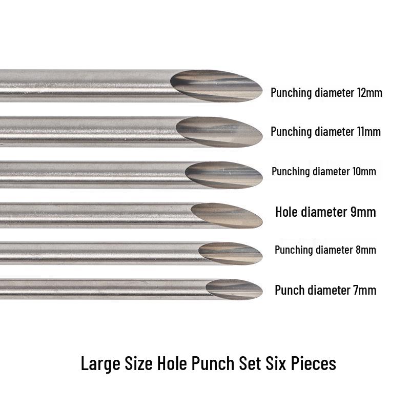 6-Piece Stainless Steel Round Ceramic Pottery Hole Punch Set for Teapot DIY