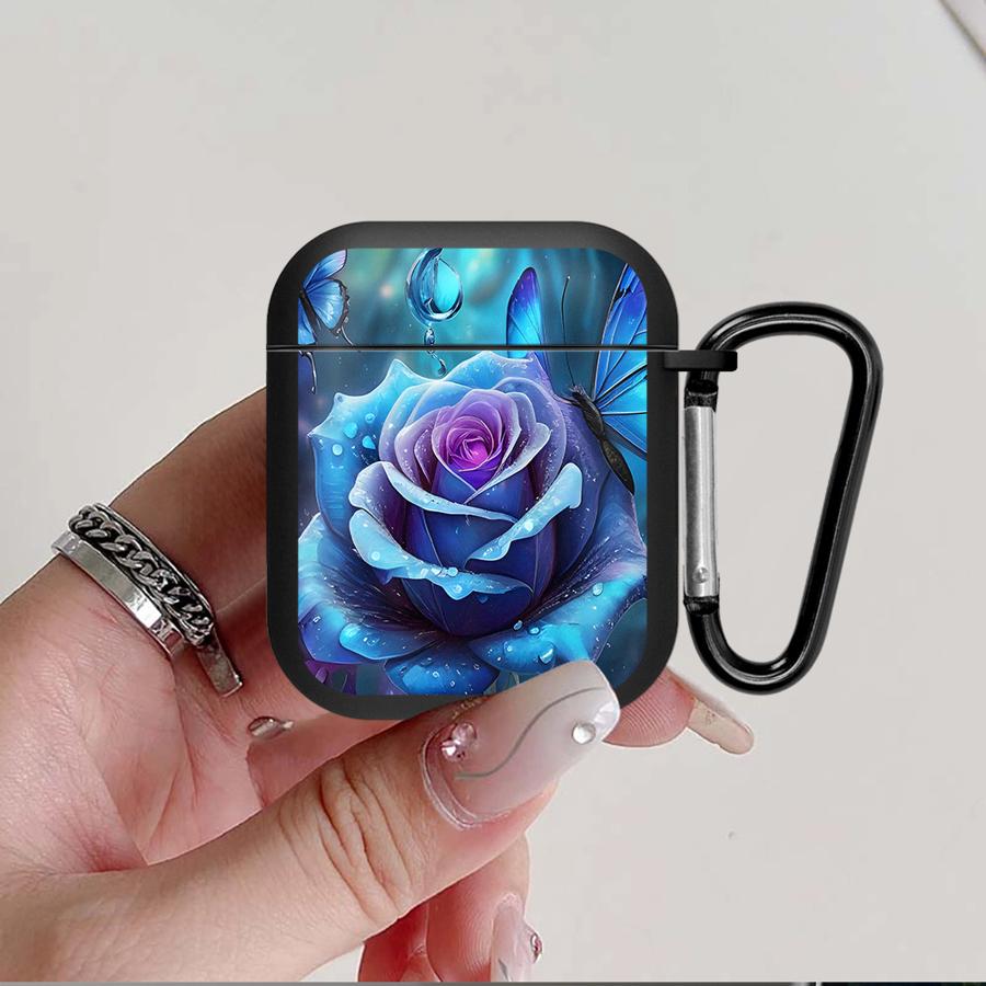 Blaue Blumen Kopfhörerhüllen Hülle für Airpods 1 4 Pro3 Pro2 Pro 2 3