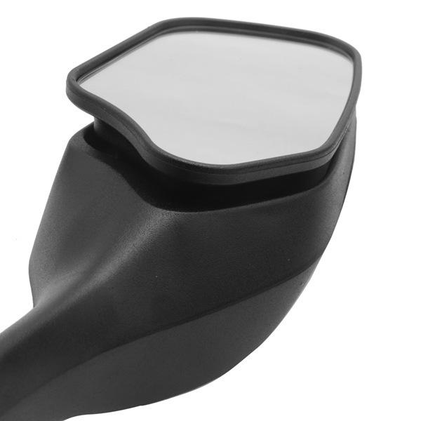 Black Aluminum Motorcycle Side Mirrors with Lights - 1 Pair, Suitable for Various Models