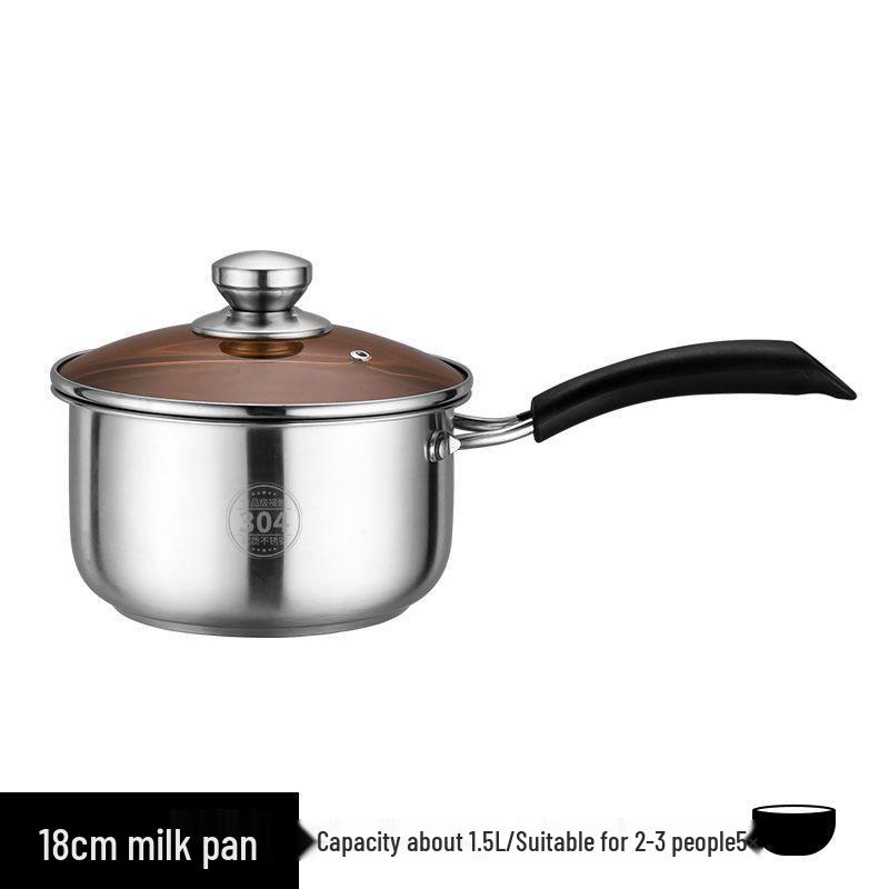 304 Stainless Steel Multi-Purpose Cookware: Soup, Milk, Baby Food, Porridge, and Hot Pot for Gas and Induction Stoves.