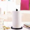 Paper Towel Holder countertop, Free-Standing Kitchen roll Holder for Kitchen Bathroom, Black Paper Towel Holder Stand Dispenser with Stainless Base