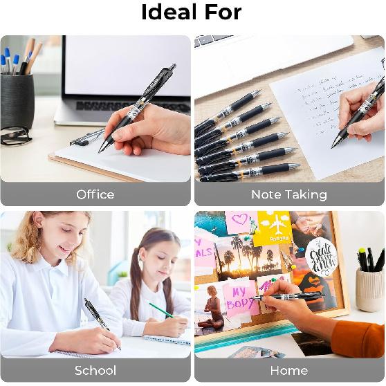 M&G Gel Pens, 0.7mm Black Gel Pens Medium Point, 36 PCS Retractable Gel Ink Rollerball Pens, Gel Ink Pens with Premium Ink & Comfort Grip for Smooth