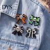Gothic Style Accessory Brooch Pin, Enamel Skull Bow Design Brooch, Halloween Snap-On Bright Color Pin Badge for Backpacks Collars Hats Holiday