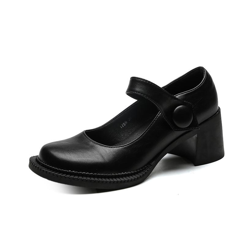 Fashion College Style Chunky Heel Mary Jane Shoes for Women High Quality Patent Leather Design High Heels Autumn Comfortable Women Shoes