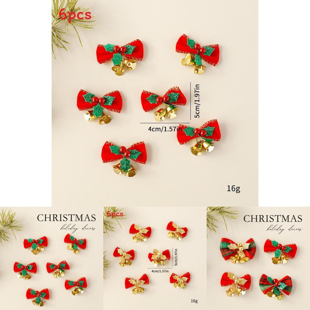 Christmas Mini Butterfly Bell Pendant Set Holiday Decoration Props For Holiday Home Decor