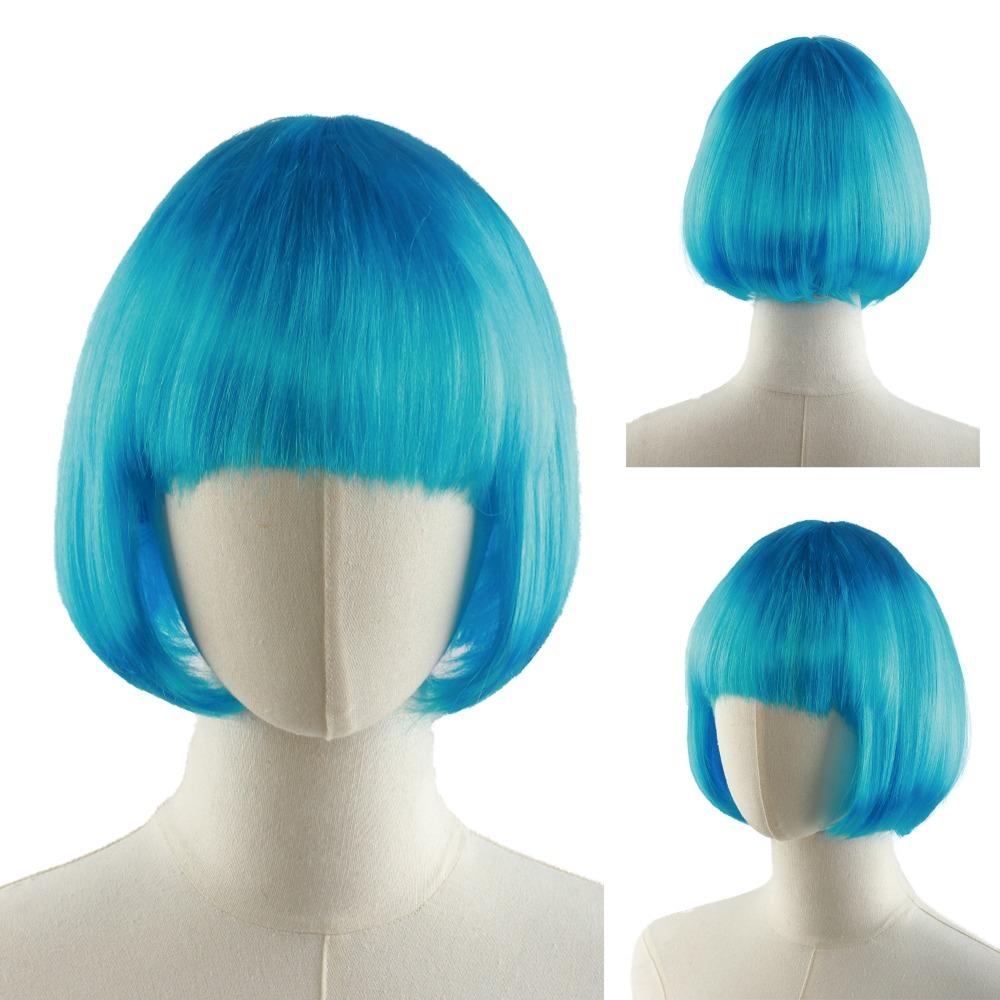 Funny Short Bob Wigs Xmas Wig Halloween Cosplay Anime Wigs Colored Straight Hair Stage Show
