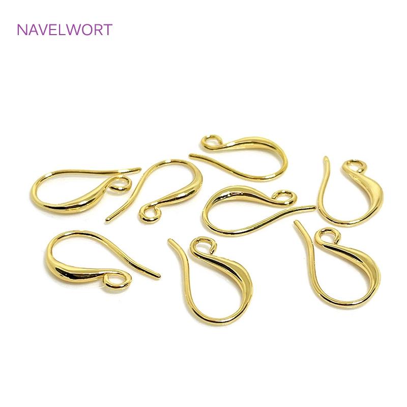 Zubehör für die Ohrringherstellung 14K Goldplattierte Ohrhaken Messing Metall Ohrdraht DIY Mode Schmuckherstellung Zubehör Großhandel
