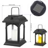 Retro Led Solar Candle Lights With Handle Ip44 Waterproof Outdoor Garden Hanging Decorative Table