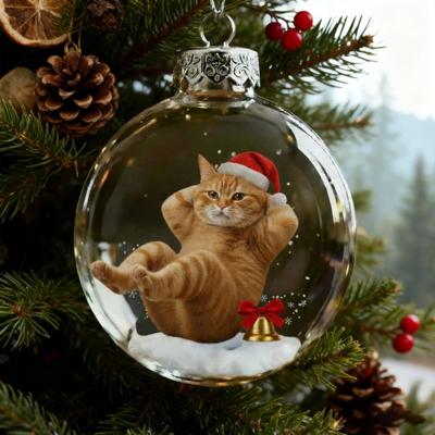Adornos Festivos de Animales Decoraciones para Árbol de Navidad Bolas de Navidad de Plástico Transparente para Decoración Divertida de Fiesta en Casa